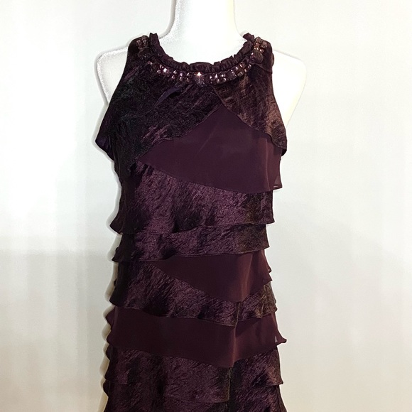 HP 🎉 S.L. Fashions plum colored dress size 10 - Picture 6 of 8